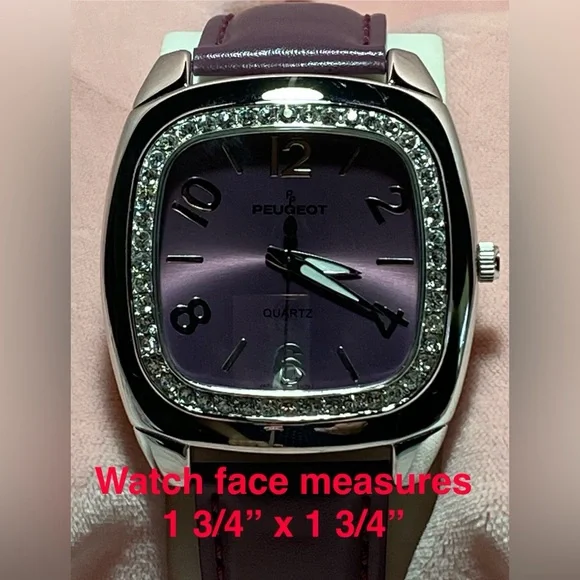 Peugeot Retro Statement Dusty Plum and Silver Women's Watch - Picture 3 of 7